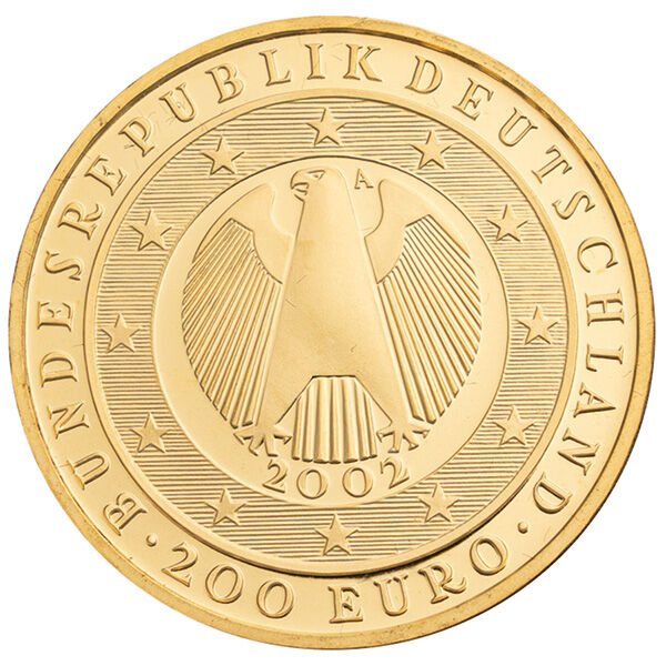 1 Unze Goldmünze 200 Euro Goldeuro 2002 Währungsunion 1 Unze Goldmünze 200 Euro Goldeuro 2002 Währungsunion