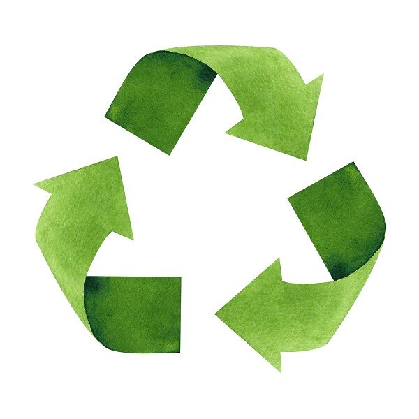 Grünes Recycling-Service-Logo als Symbol für Recycling und Wiederverwertung