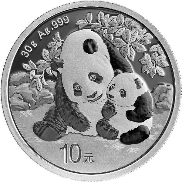 30g China Panda 2024 Silbermünze Vorderseite Moroder Scheideanstalt