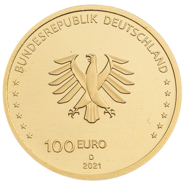 100 Euro Gold 1/2 Unze 2021 Recht