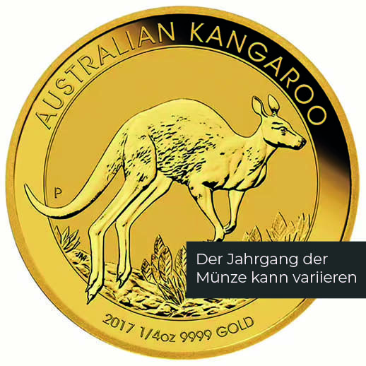 Australian Kangaroo Goldmünze 1/4 Unze als Anlage- und Sammlermünze