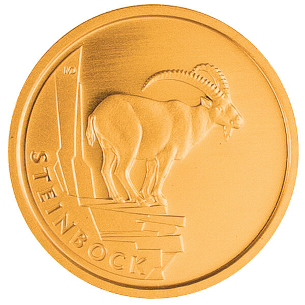 1/8 Unze Goldmünze 20 Euro Rückkehr der Wildtiere Steinbock 2023