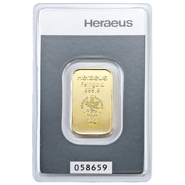 10 g Goldbarren Heraeus 10 g Goldbarren Heraeus