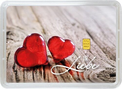 0,5g Goldbarren Geschenk In Liebe Vorderseite Valcambi Moroder Scheideanstalt 0,5g Goldbarren Geschenk In Liebe Vorderseite Valcambi Moroder Scheideanstalt