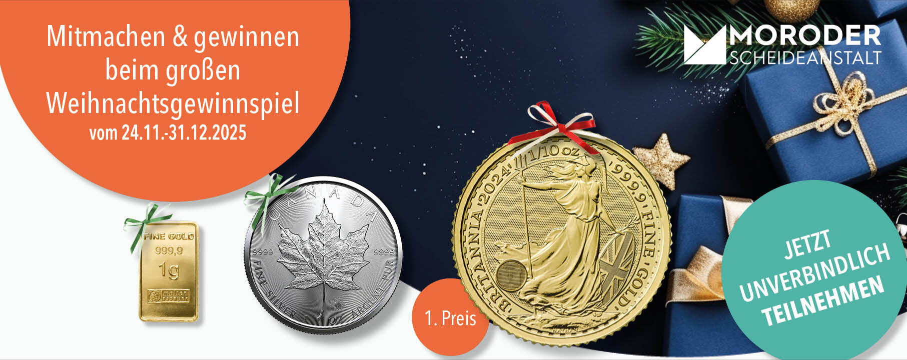 Headergrafik zum Weihnachtsgewinnspiel 2025 der Moroder Scheideanstalt