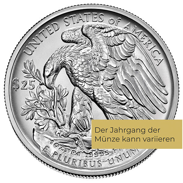 1 Unze Palladiummünze American Eagle (diverse Jahrgänge) 1 Unze Palladiummünze American Eagle (diverse Jahrgänge)