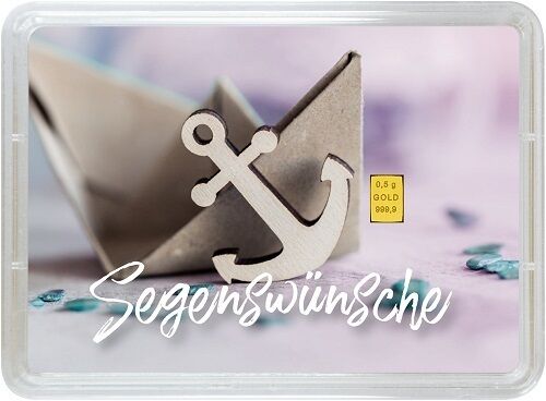 Rückseite des 0,5 g Valcambi Geschenkbarrens Taufe mit Produktangaben