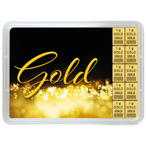 10 x 1 g Goldbarren Gold statt Geld Valcambi 10 x 1 g Goldbarren Gold statt Geld Valcambi