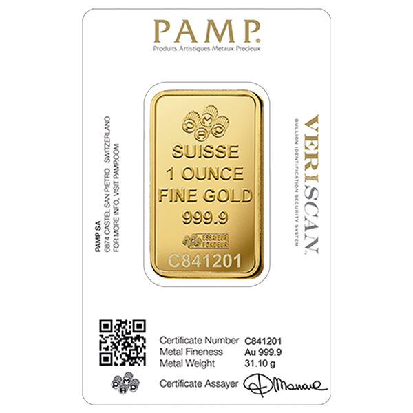 1 Unze Goldbarren PAMP