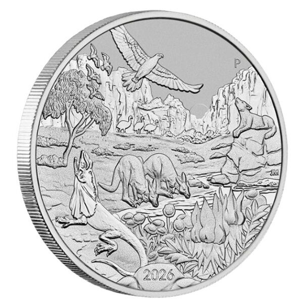 1 Unze Platinmünze Wonders of Australia 2026 Rückseite