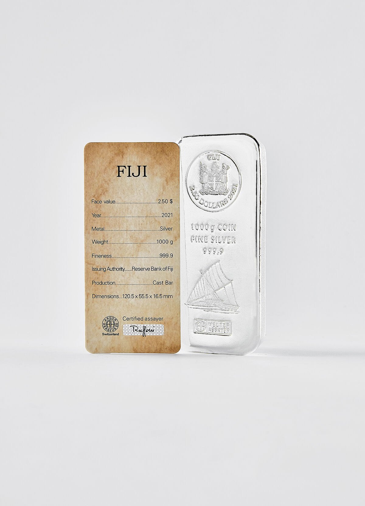 Münzebarren Fiji 2021 silber