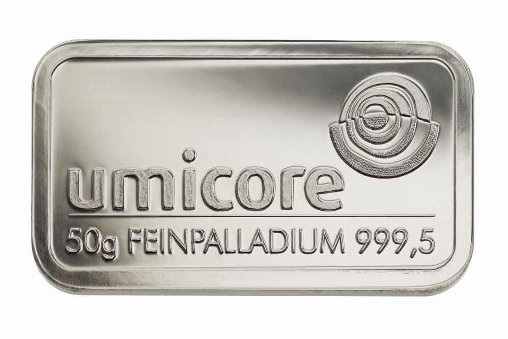Palladium 50g Barren von Umicore