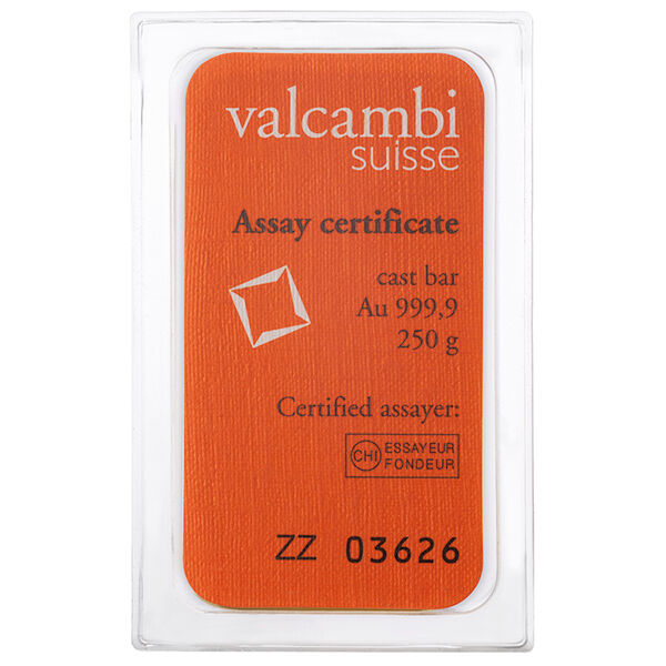 250 g Goldbarren Valcambi 250 g Goldbarren Valcambi