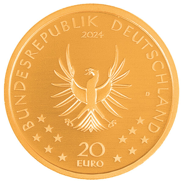 1/8 Unze Goldmünze 20 Euro Rückkehr der Wildtiere Biber 2024