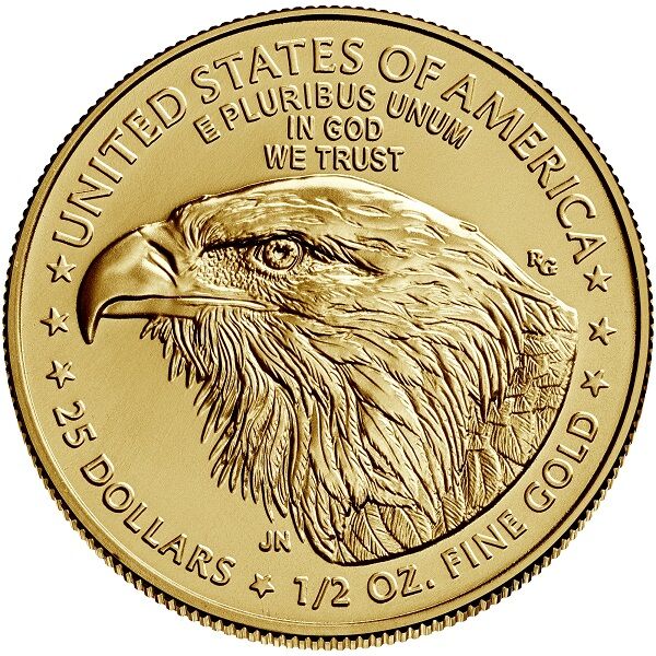 25 Dollar American Eagle - halbe Unze Gold - Rückseite 2021 Adlerkopf  Münze