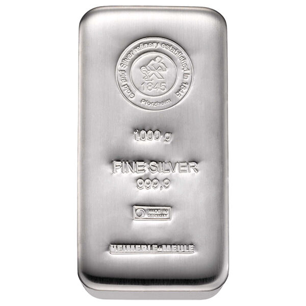 Silberbarren 1kg Heimerle und Meule gegossen Moroder Scheidenanstalt Silberbarren 1kg Heimerle und Meule gegossen Moroder Scheidenanstalt