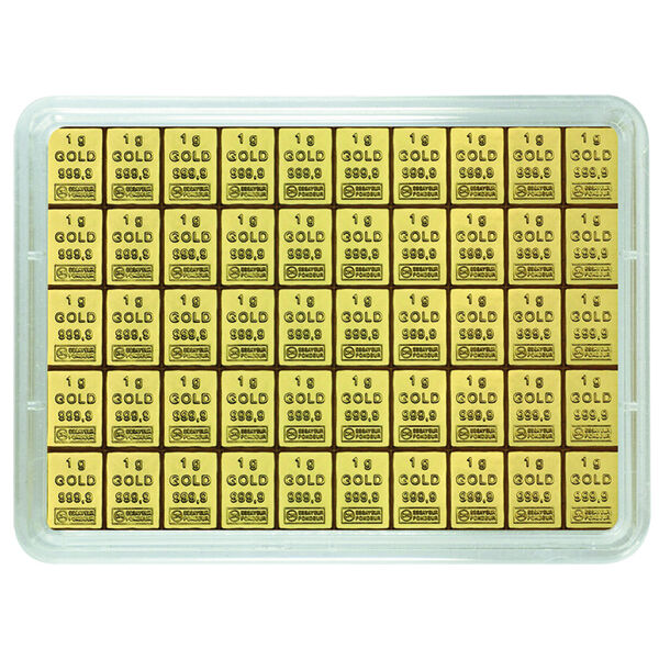 50 x 1 g Goldbarren CombiBar Valcambi LBMA zertifiziert 50 x 1 g Goldbarren CombiBar Valcambi LBMA zertifiziert