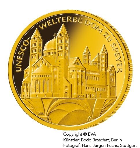 Goldeuro 100 Euro Goldmünze 2018 Dom zu Speyer 2019 Vorderseite