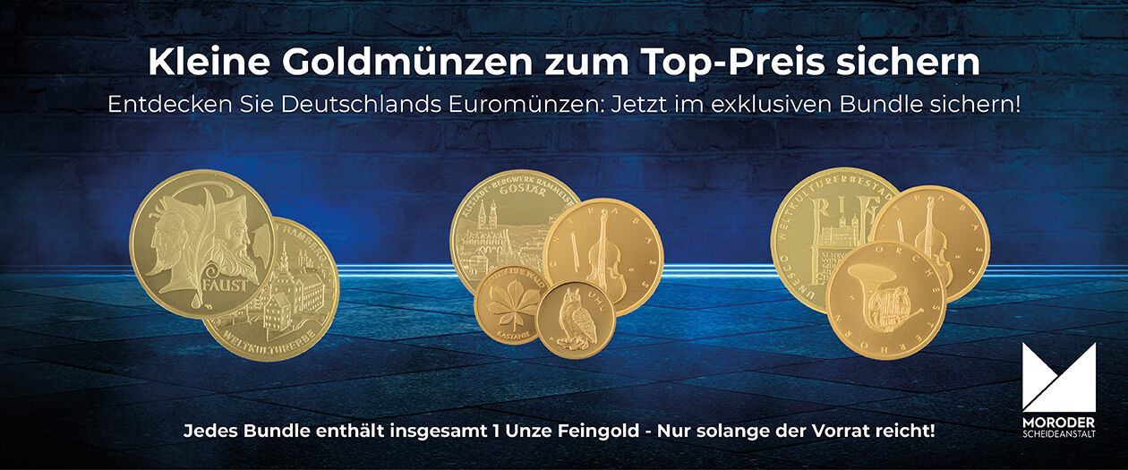 Investmentpaket Goldmünzen aus der Goldeuroserie zum Top-Preis bei der Moroder Scheideanstalt Investmentpaket Goldmünzen aus der Goldeuroserie zum Top-Preis bei der Moroder Scheideanstalt