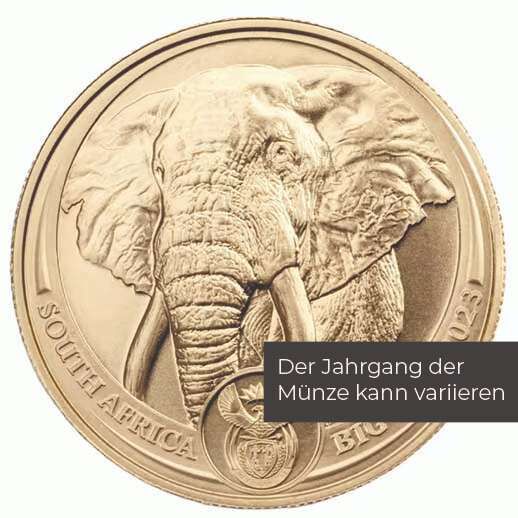 1 Unze Gold The Big Five Elefant (diverse Jahrgänge) 1 Unze Gold The Big Five Elefant (diverse Jahrgänge)