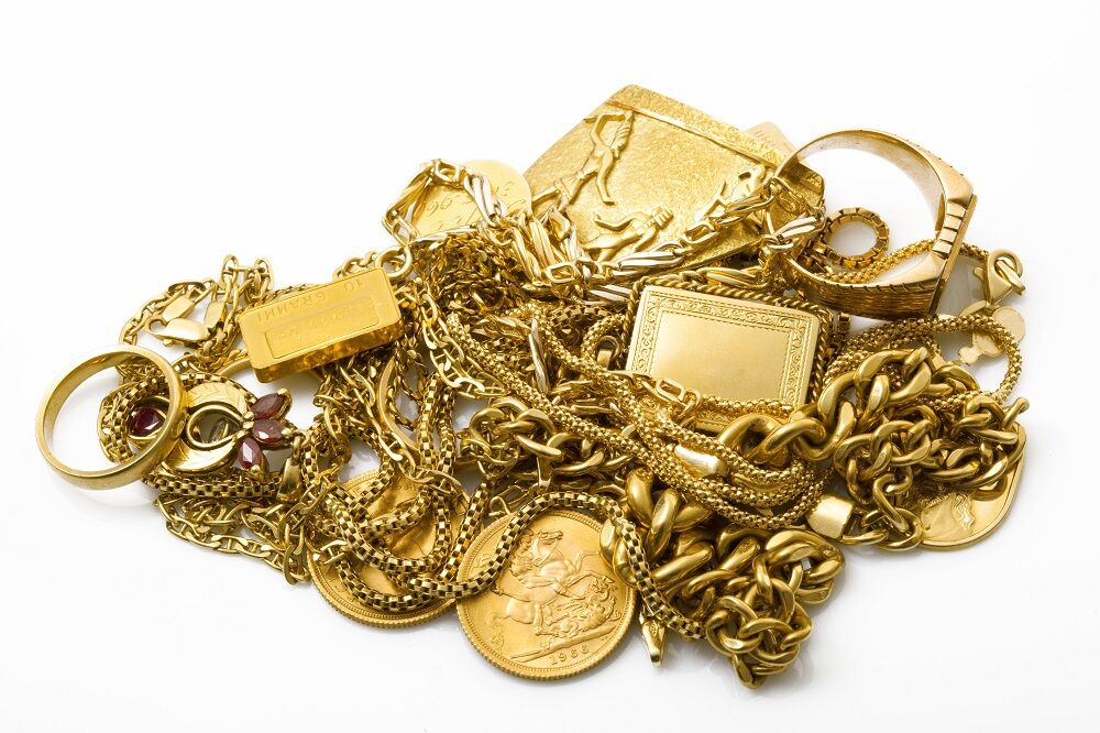 Altgold und Schmuckstücke als Beispiele für den Verkauf von Goldschmuck