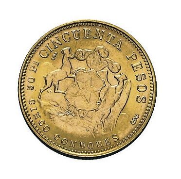 50 Pesos Chile Goldmünze Rückseite