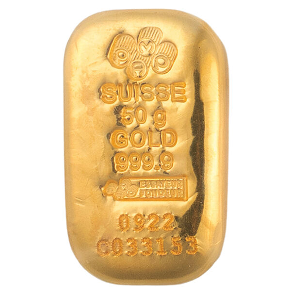 50 g Goldbarren PAMP gegossen 50 g Goldbarren PAMP gegossen