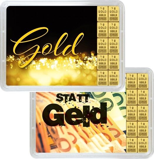 Gold statt Geld Goldbarren 10 x 1 g