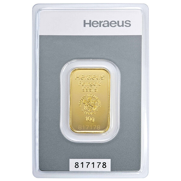 10 g Goldbarren Kinebar Heraeus 10 g Goldbarren Kinebar Heraeus