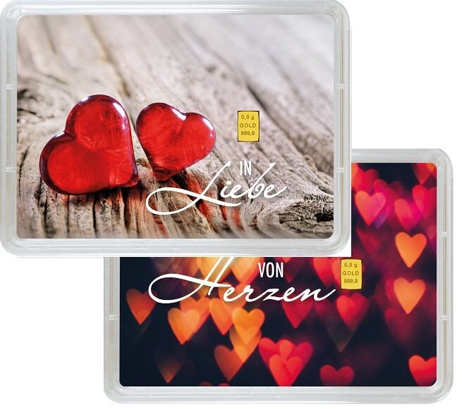 0,5g Goldbarren Geschenk In Liebe Valcambi Moroder Scheideanstalt 0,5g Goldbarren Geschenk In Liebe Valcambi Moroder Scheideanstalt