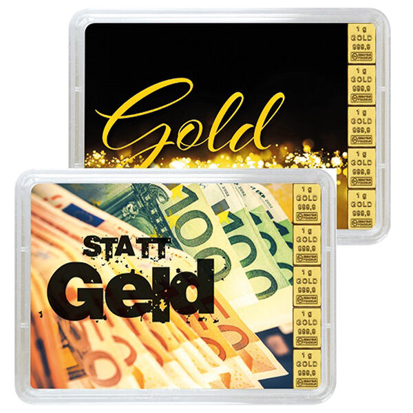 Gold statt Geld Goldbarren 5 x 1 g