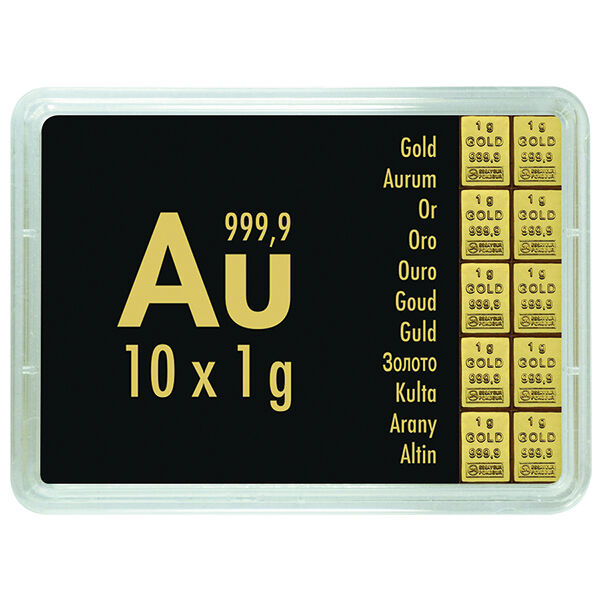 10 x 1 g Goldbarren CombiBar Valcambi 10 x 1 g Goldbarren CombiBar Valcambi