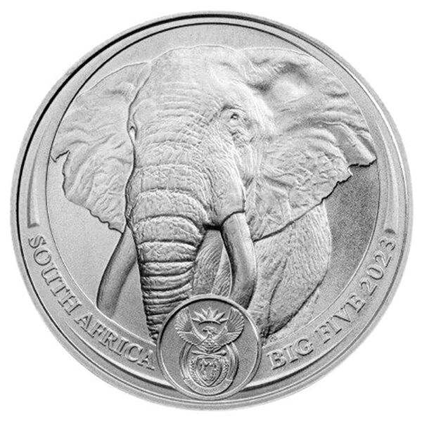 1 Unze Platin Südafrika Elefant 2023 (Big Five Serie)