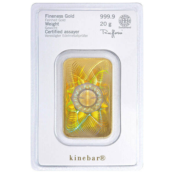 20 g Goldbarren Kinebar Heraeus 20 g Goldbarren Kinebar Heraeus