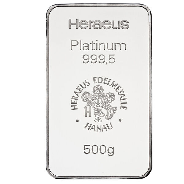 500 g Platinbarren (diverse LBMA zertifizierte Hersteller)