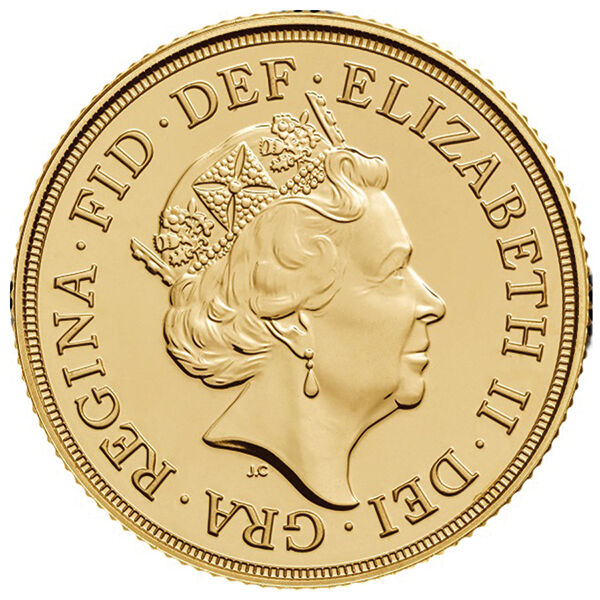 Sovereign 1 Pfund Goldmünze 2017 Rückseite Moroder Scheideanstalt Sovereign 1 Pfund Goldmünze 2017 Rückseite Moroder Scheideanstalt