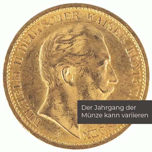 20 Mark Deutsches Kaiserreich Wilhelm II (diverse Jahrgänge) 20 Mark Deutsches Kaiserreich Wilhelm II (diverse Jahrgänge)