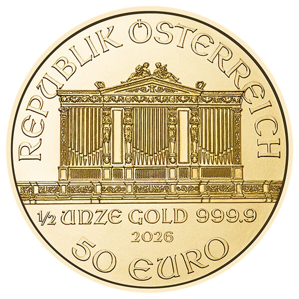 1/2 Unze Goldmünze Wiener Philharmoniker 2026