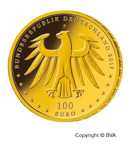 Goldeuro 100 Euro Goldmünze 2017 Luthergedenkstätten Rückseite