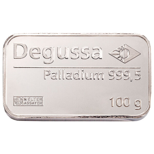 100 g Palladiumbarren (diverse Hersteller) LPPM zertifiziert 100 g Palladiumbarren (diverse Hersteller) LPPM zertifiziert