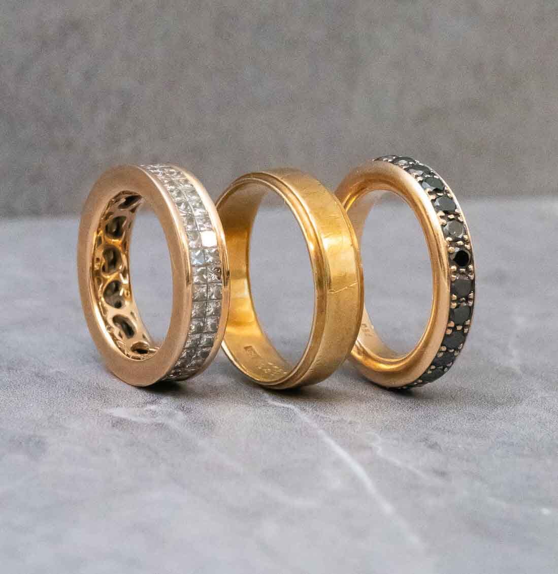 Goldringe und Altgoldringe als Beispiele für den Altgoldverkauf