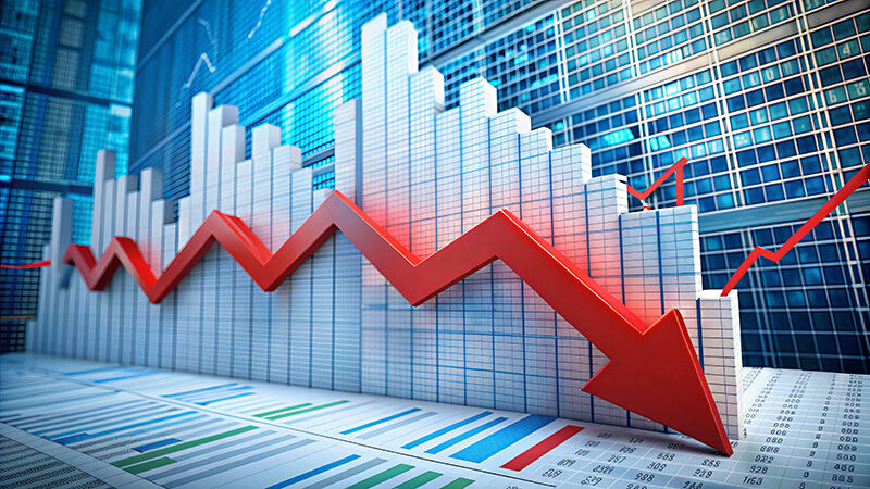 Zinssenkung, Graph zeigt Abwärtstrend