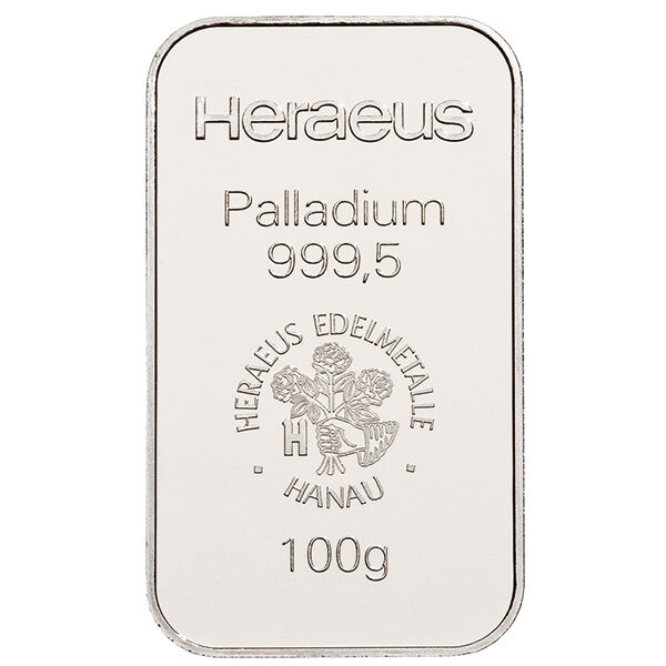 100 g Palladiumbarren (diverse Hersteller) LPPM zertifiziert 100 g Palladiumbarren (diverse Hersteller) LPPM zertifiziert