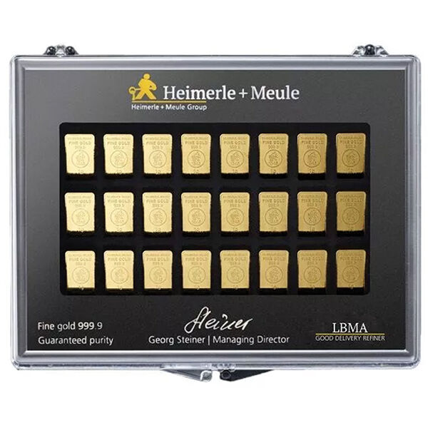30 x 1 g Goldbarren UnityBar Collection Heimerle und Meule