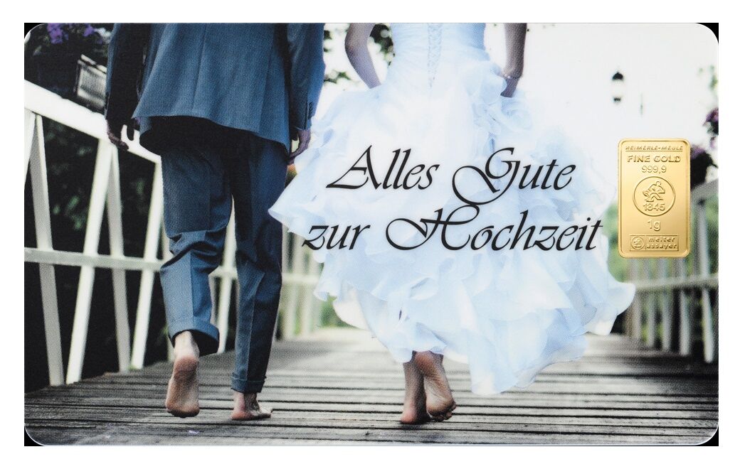 Geschenkbarren 1 g Hochzeit von Heimerle + Meule als Geschenk zur Hochzeit