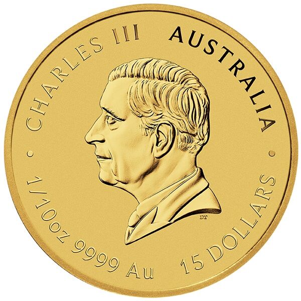 1/10 oz Lunar Serie III Schlange Goldmünze Vorderseite Moroder Scheideanstalt 1/10 oz Lunar Serie III Schlange Goldmünze Vorderseite Moroder Scheideanstalt