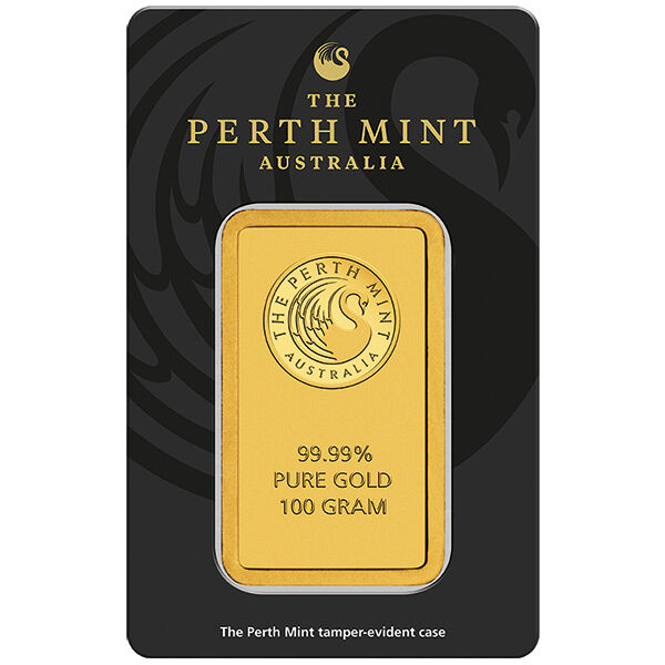 100 g Goldbarren Perth Mint geprägt