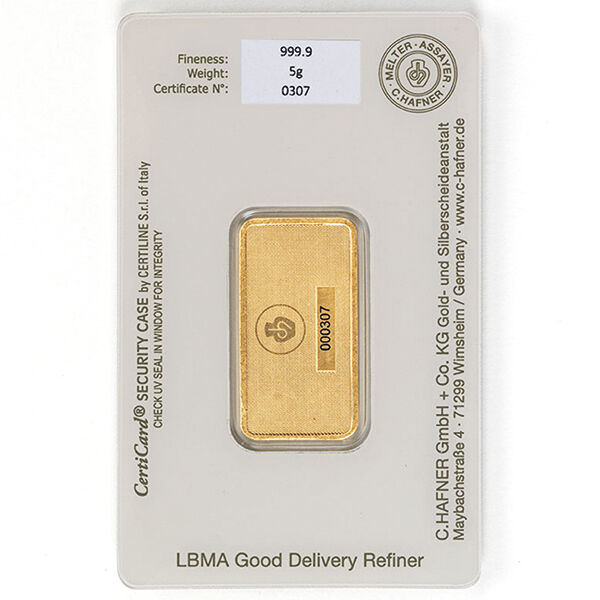 5 g Goldbarren C. Hafner 5 g Goldbarren C. Hafner