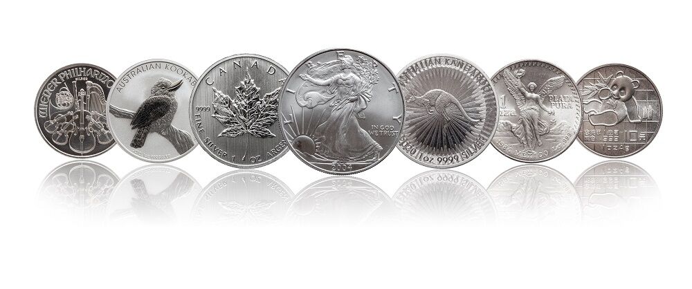 Silbermünzen Verkauf verschiedene Arten 