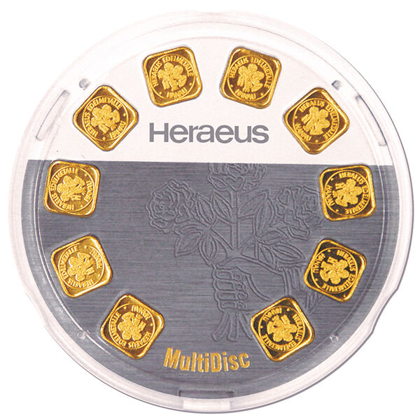 10 x 1 g MultiDisc Goldbarren Heraeus